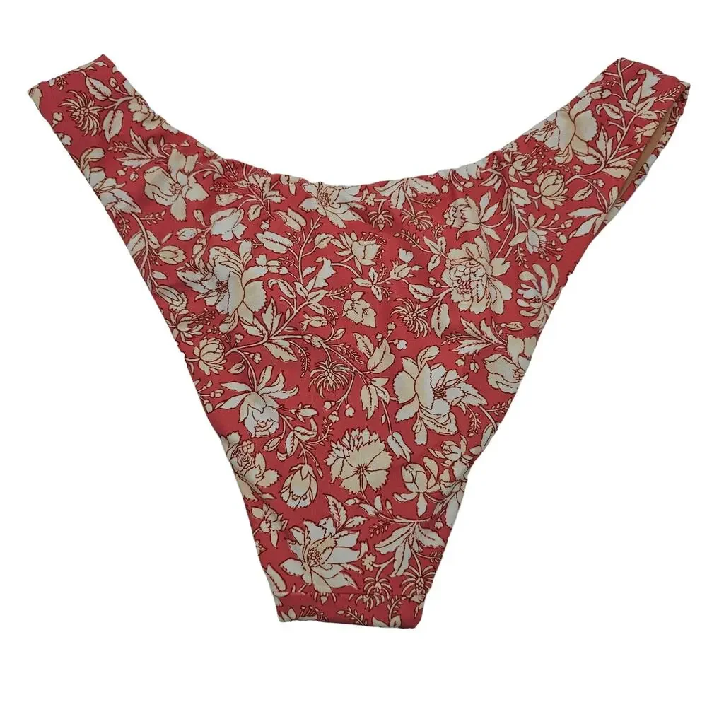 J. Crew Womans size S Curved Waist Cheeky Bikini Bottoms in Tossed Floral NEW